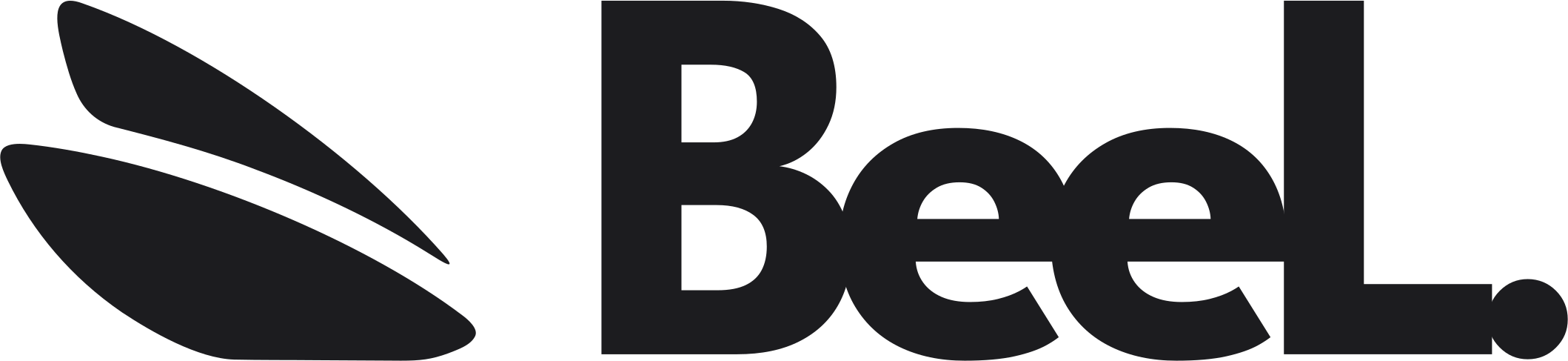 Logo de BeeL. en negro para impresión a una tinta, en PNG y SVG